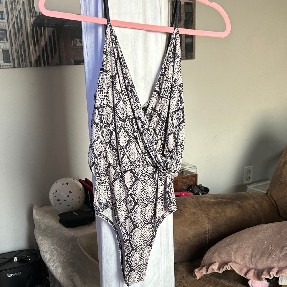 Snakeskin Print bodysuit